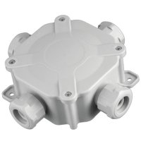 krabice a věnečky - Rozvodka krabicová 5 p. (plastová šedá A.0035), SEZ