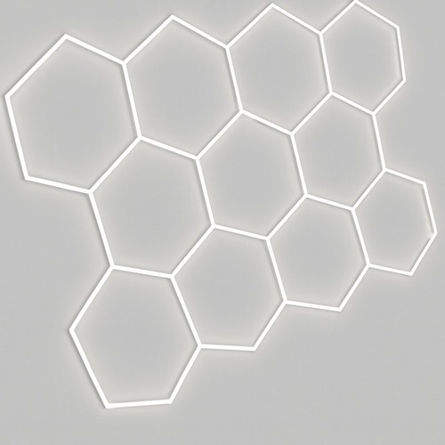 Garážové HEXAGONY - LED stropní osvětlení 11 HEXAGON, 385W, 46200 Lm, 6000 K, OP16804 - foto 1