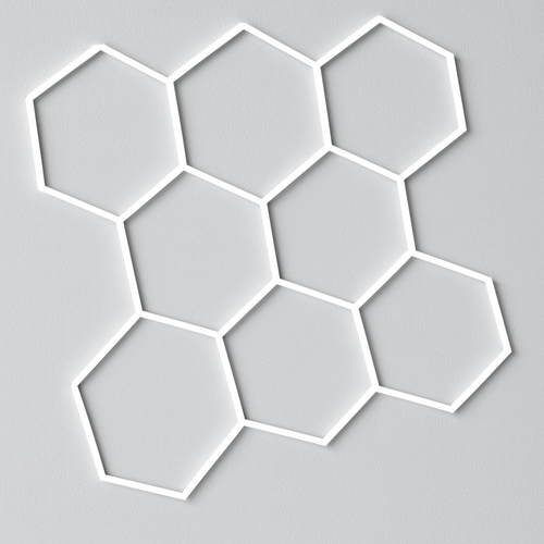 Garážové HEXAGONY - LED stropní osvětlení 8 HEXAGON, 280W, 33600 Lm, 6000 K, OP16803 - foto 1