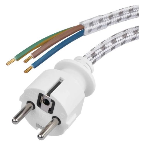 Vidlice, koncovky, flexo kabely - Flexo šňůra opředená 3x 0,75mm2, 2,4m - foto 1