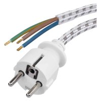 Vidlice, koncovky, flexo kabely - Flexo šňůra opředená 3x 0,75mm2, 2,4m