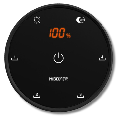 2,4Ghz Ovladače (CCT, stmívače) - Dálkový ovladač CCT a jas, otočný ovladač, 4 scény, 2.4GHz, 2 x AAA, Mi-Light, K5 - foto 1