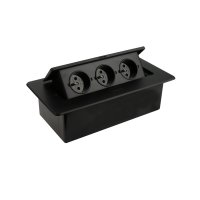 Nábytkové zásuvky, vypinače - Nábytková zásuvka KOMBI BOX USB, AC 230 V, IP20, černá, vestavná,  KOMB-CZ-3FR-3,0-03