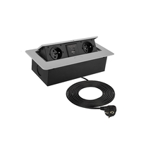 Nábytkové zásuvky, vypinače - Nábytková zásuvka KOMBI BOX USB, AC, 230 V, IP20, stříbrná, vestavná, KOMB-AL-2FR-UAC-3,0-03