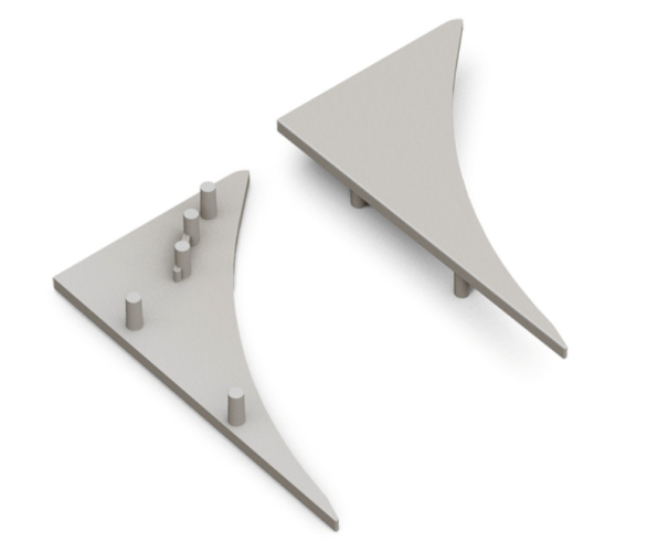 Difuzory a koncovky - Koncovka profilu SMOOTH12, šedá - foto 1