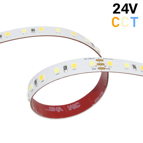 Dvoubarevné LED pásky - CCT - CCT LED pásek 12+12W/m, PROFI, 3000-6500K, 24V, IP20, 120LED/m, 2835, záruka 5 let - foto 1
