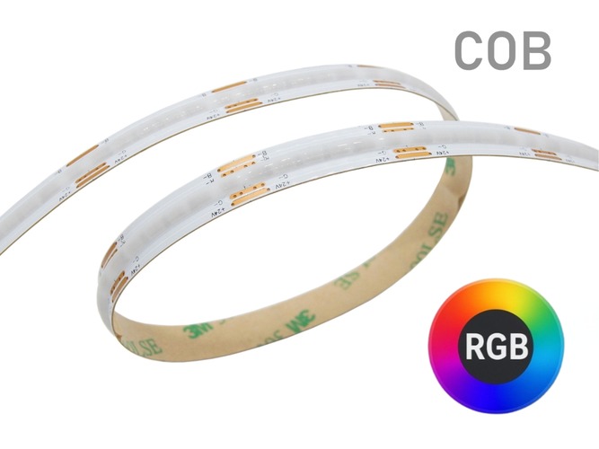 LED pásky - 50m kotouče - 14W RGB COB LED pásek, 10mm, 576LED/m, 24VDC, IP20 - foto 1