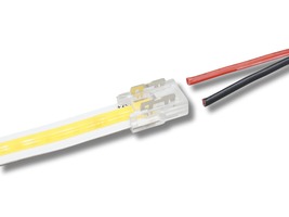 Kabely a příslušenství - Napájecí přípojka s možností připojení vlastního vodiče pro 8 mm jednobarevné LED pásky, 2 piny, 4A