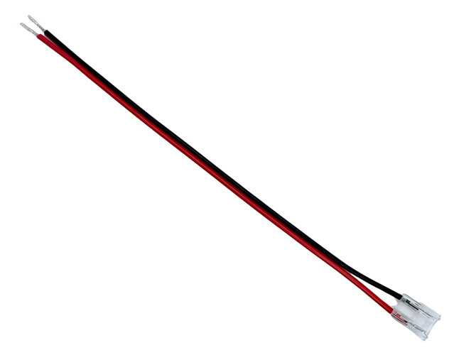 Kabely a příslušenství - Napájecí přípojka pro 8mm jednobarevné COB pásky, 2piny, 6A - foto 1