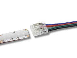 Přislušenství pro LED pásky - Napájecí přípojka s kabelem pro 10 mm RGB COB LED pásky, 4 piny, 6A