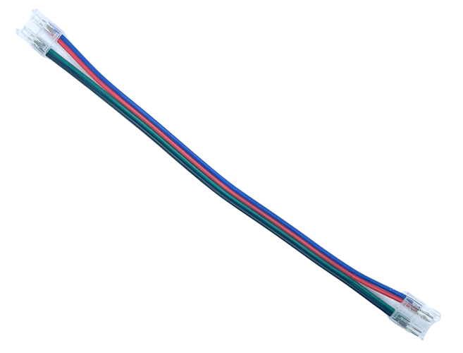 Kabely a příslušenství - Drátová spojka pro 10mm RGB COB pásky, 4piny, 6A - foto 1