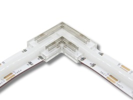 Přislušenství pro LED pásky - Rohová spojka pro spojení 10 mm RGB COB LED pásků, 4 piny, 5A