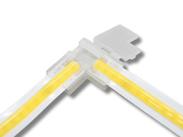 Kabely a příslušenství - L spojka pro 8mm jednobarevné COB pásky, 2piny, 5A