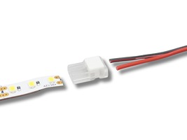 Přislušenství pro LED pásky - Napájecí přípojka pro spojení 8 mm jednobarevného LED pásku a kabelu, 2 piny, 4A