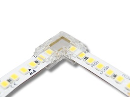 Přislušenství pro LED pásky - Rohová spojka pro spojení dvou 8 mm jednobarevných LED pásků, 2 piny, 6A