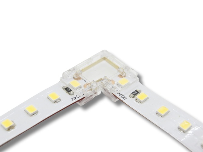 Přislušenství pro LED pásky - Rohová spojka pro spojení dvou 10 mm jednobarevných LED pásků, 2 piny, 6A - foto 1