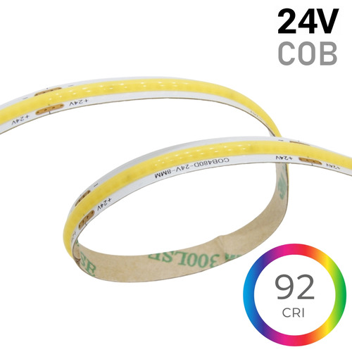 Jednobarevné LED pásky 12V, 24V, 230V - LED pásek COB 15W, 480LED, CRI>92, 8mm, 2OZ, 3M, 24VDC, IP20, 6500K - foto 1