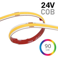 Jednobarevné LED pásky 12V, 24V, 230V - COB 4W, 8mm, IP20, VHB, 20m roll, 24VDC, 450lm, 320LED, 5let záruka