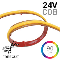 Jednobarevné LED pásky 12V, 24V, 230V - 10W FREECUT COB LED pásek, 8mm, 24VDC, 528LED/m, Ra>90, IP20, 7let záruka