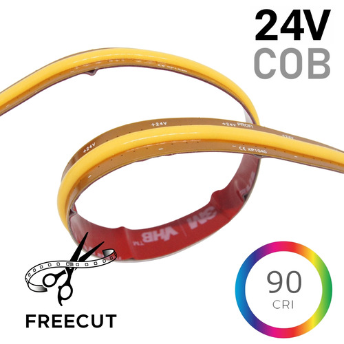 Jednobarevné LED pásky 12V, 24V, 230V - 15W FREECUT COB LED pásek, 10mm, 24VDC, 528LED/m, Ra>90, IP20, 7let záruka - foto 1