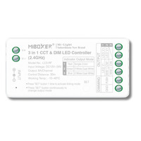 S Série - LED přijímač 3v1 pro CCT LED pásky a stmívání, 2,4 GHz, 12–24 V DC, 10 A, Mi-Light, LC3-RF