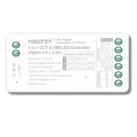 S Série - LED přijímač 3v1 pro CCT LED pásky a stmívání, Zigbee 3.0 + 2.4GHz RF, 12–24 V DC, 10 A, Mi-Light, LC3-ZR