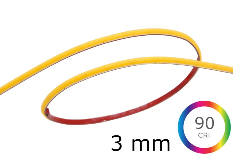 Jednobarevné LED pásky 12V, 24V, 230V - 3mm COF, PROFI, 4,8W, CRI>90, 24V DC, 3OZ, 5let záruka - foto 1