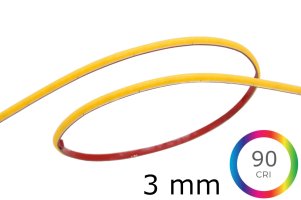 Jednobarevné LED pásky 12V, 24V, 230V - 3mm COF, PROFI, 4,8W, CRI>90, 24V DC, 3OZ, 5let záruka