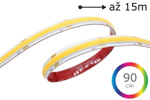 Jednobarevné LED pásky 12V, 24V, 230V - LONG COF, PROFI, 10W, 10mm, CRI>90, 3OZ, 5let záruka
