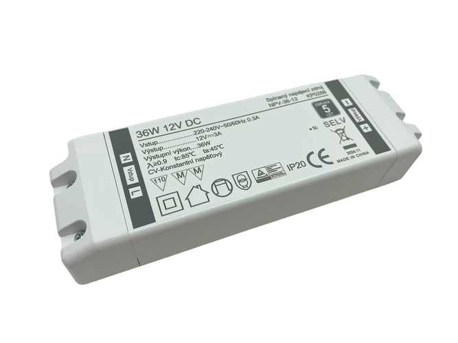 Napájecí zdroje 12V - Profesionální 36W napájecí zdroj NPV-36-12, 12V, kryté svorky, 5 let záruka - foto 1