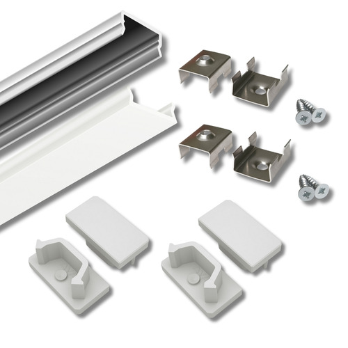 Kompletní SETY LED profilů - Set LED profilu AVA BASELYTE-10 LOW s příslušenstvím, stříbrný - foto 1