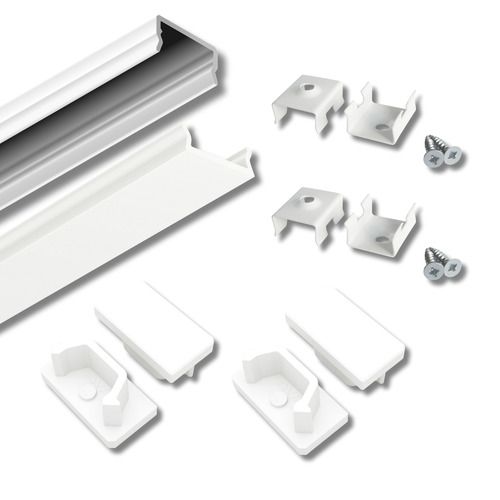 Kompletní SETY LED profilů - Set LED profilu AVA BASELYTE-10 LOW s příslušenstvím, bílý - foto 1