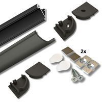 Kompletní SETY LED profilů - Set LED profilu AVA MAGLYTE-10 ANGULAR s příslušenstvím, černý