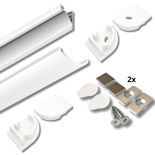 Kompletní SETY LED profilů - Set LED profilu AVA MAGLYTE-10 ANGULAR s příslušenstvím, bílý - foto 1