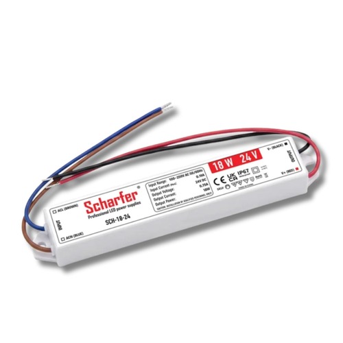 Napájecí zdroje 24V - LED napájecí zdroj Scharfer, 24V, 18W, 0,75A, IP67, SLIM, 7 let záruka - foto 1