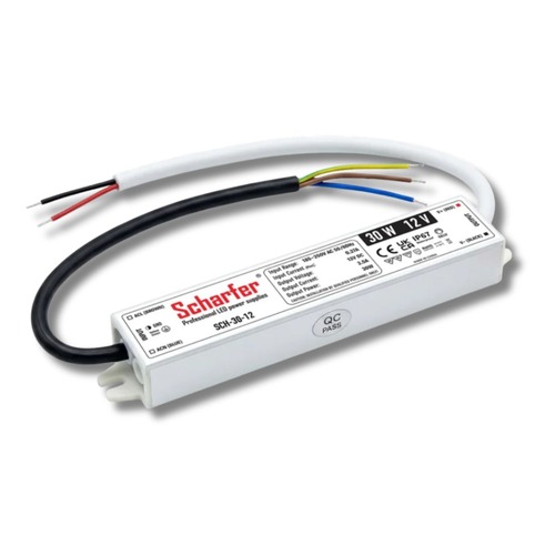 Napájecí zdroje 12V - LED napájecí zdroj Scharfer, 12V, 30W, 2,5A, IP67, SLIM, 7 let záruka - foto 1