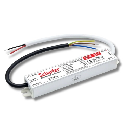 Napájecí zdroje 24V - LED napájecí zdroj Scharfer, 24V, 30W, 1,25A, IP67, SLIM, 7 let záruka - foto 1