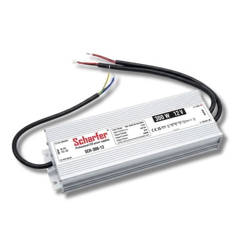 Napájecí zdroje 12V - LED napájecí zdroj Scharfer, 12V, 300W, 25A, IP67, SLIM, 7 let záruka - foto 1