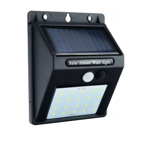 Solární nástěnná LED lampa, IP54, 6000K, pohybový senzor - foto 1