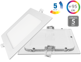 LED panely čtvercové - 18W LED panel 95X hranatý, PROFI, 5CCT, bílý, 5let záruka
