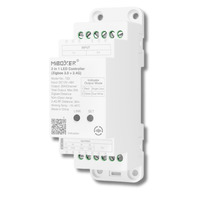 T série - 2v1 LED ovladač pro jednobarevné a CCT LED pásky, Zigbee 3.0 + 2.4GHz RF, DIN lišta 35mm, DC12–48V, 20A, Mi-Light, TZ2